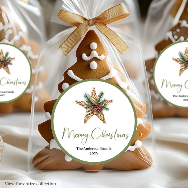 Adesivo Redondo Selo de Envelope de Férias Rústico Boho Minimalist (Minimalist Boho Rustic Holiday Envelope Seal Sticker

)