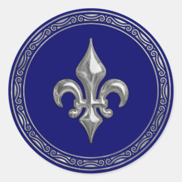 Adesivo Redondo Selo de Envelope de Flor de Lis a qualquer cor e p