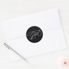 Adesivo Redondo Selo de Envelope de Formatura de Letra Elegante