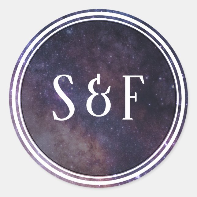 Adesivo Redondo Selo de Envelope de Galáxia Universo Exterior (Frente)