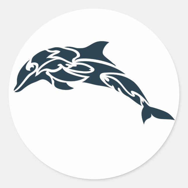 Adesivo Redondo Selo de Envelope de Golfinho (Frente)