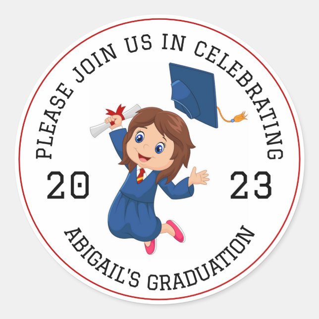 Adesivo Redondo Selo de Envelope de Graduação (Frente)