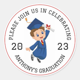 Adesivo Redondo Selo de Envelope de Graduação