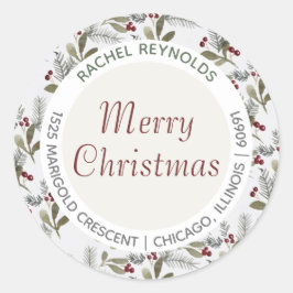 Adesivo Redondo Selo de Envelope de Natal do País Moderno (20)