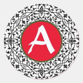 ADESIVO REDONDO SELO DE ENVELOPE DE NATAL INICIAL PERSONALIZADO