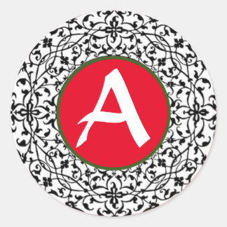 ADESIVO REDONDO SELO DE ENVELOPE DE NATAL INICIAL PERSONALIZADO