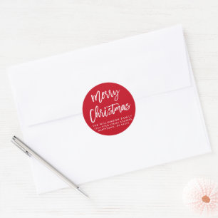 Adesivo Redondo Selo de Envelope de Natal Merry Star