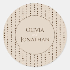 Adesivo Redondo Selo de Envelope de ornamentado bege Clássico Eleg