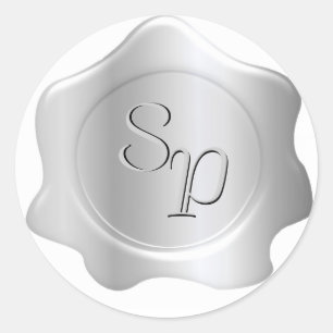 Adesivo Redondo Selo de Envelope de Pewter