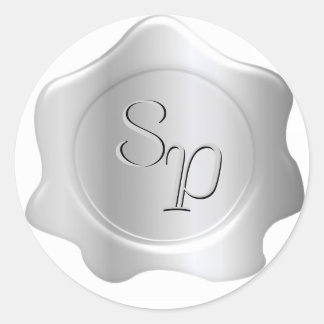 Adesivo Redondo Selo de Envelope de Pewter