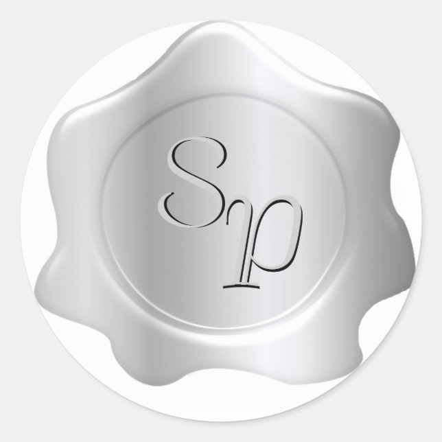 Adesivo Redondo Selo de Envelope de Pewter (Frente)