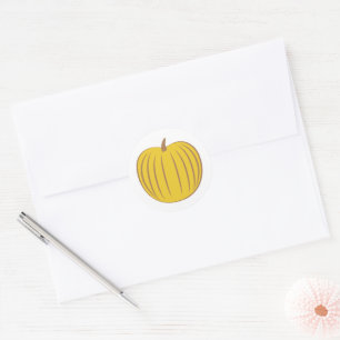 Adesivo Redondo Selo de Envelope de Pumpkin Dourado Amarelo