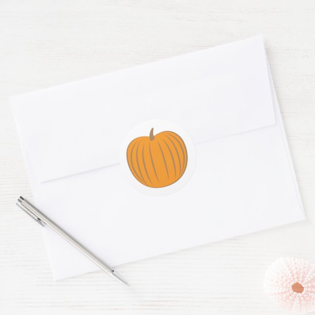 Adesivo Redondo Selo de Envelope de Pumpkin Dourado Laranja (Envelope)
