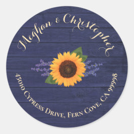 Adesivo Redondo Selo de Envelope de Regresso de Sunflower