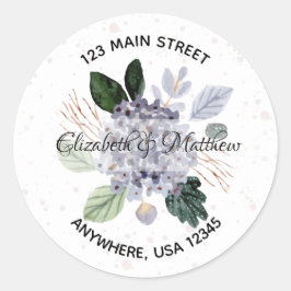 Adesivo Redondo Selo de Envelope de Retorno de Aquarela Floral