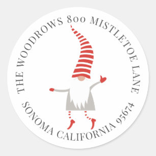 Adesivo Redondo Selo de Envelope de Retorno de Natal Gnome