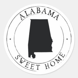 Adesivo Redondo Selo de Envelope do Alabama State Sticker