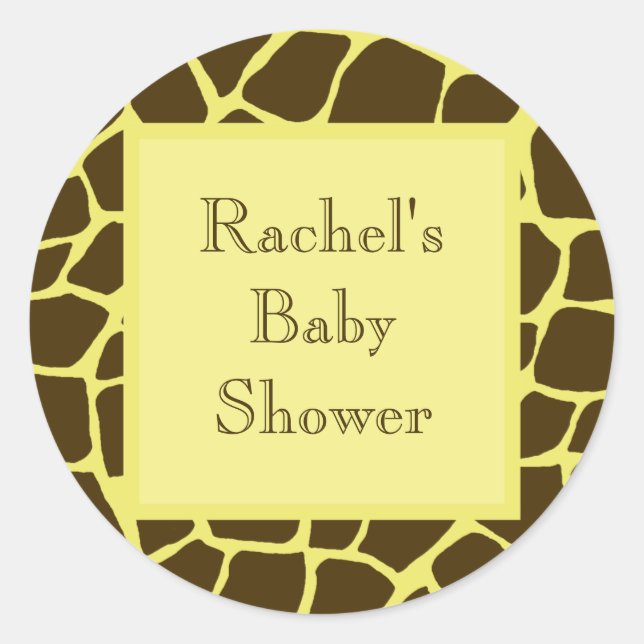 Adesivo Redondo Selo de Envelope do chá de fraldas (Frente)