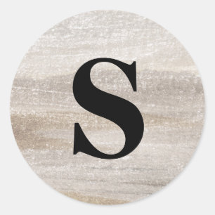 Adesivo Redondo Selo de Envelope do Monograma da Lente Elegante