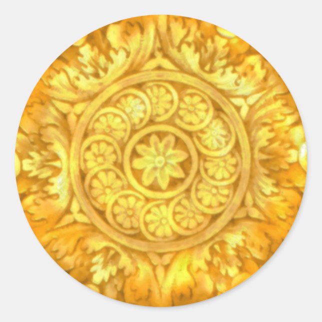 Adesivo Redondo Selo de Envelope do ornamentado Sticker (Frente)