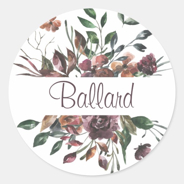 Adesivo Redondo Selo de Envelope do sobrenome (Frente)