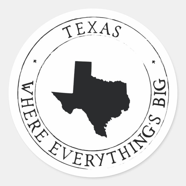 Adesivo Redondo Selo de Envelope do Texas Sticker (Frente)