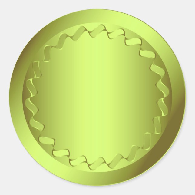 Adesivo Redondo Selo de Envelope do verde limão (Frente)