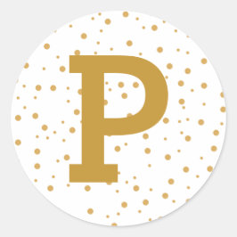 Adesivo Redondo Selo de Envelope Dourado Personalizado de Joy Simp