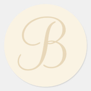 Adesivo Redondo Selo de Envelope Ecru & Cream Monogramado / Etique