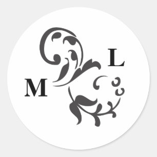 Adesivo Redondo Selo de Envelope Elegante