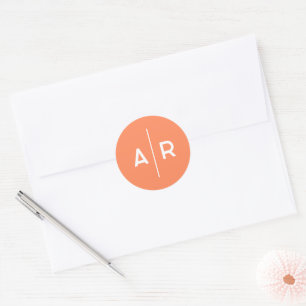 Adesivo Redondo Selo de Envelope Elegante Minimalista Laranja, Cas