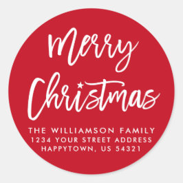 Adesivo Redondo Selo de Envelope Feliz de Natal