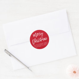 Adesivo Redondo Selo de Envelope Feliz de Natal