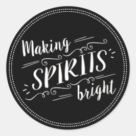 Adesivo Redondo Selo de Envelope Feriado Brilhante de Espíritos do