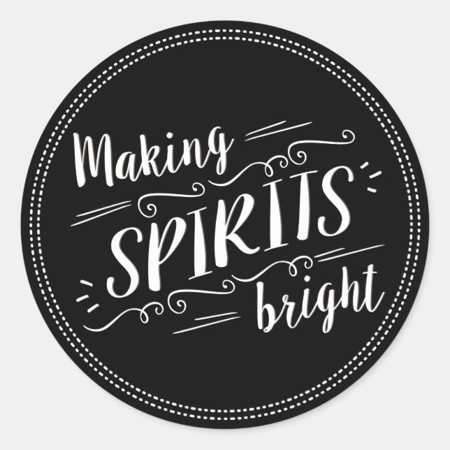 Adesivo Redondo Selo de Envelope Feriado Brilhante de Espíritos do (Frente)