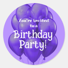 Adesivo Redondo Selo de Envelope Festa de aniversário dos Balões R
