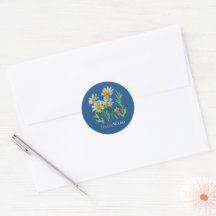 Selo de Envelope Floral Aquarela Pintada à Mão