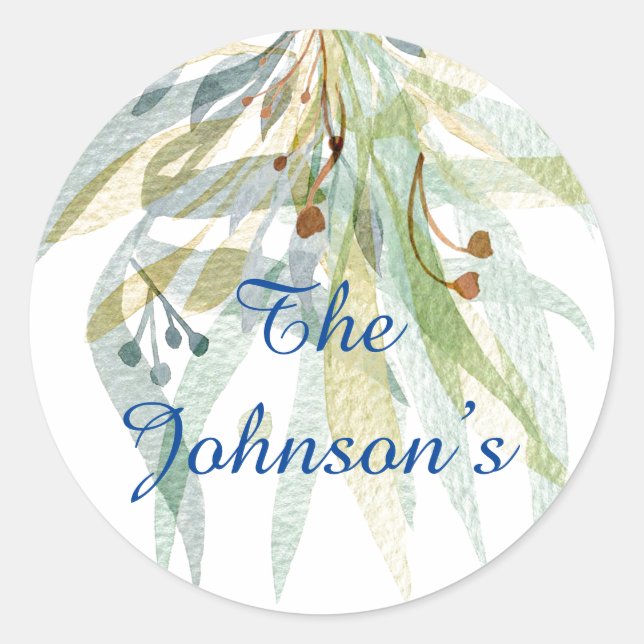 Adesivo Redondo Selo de Envelope Floral Personalizado (Frente)