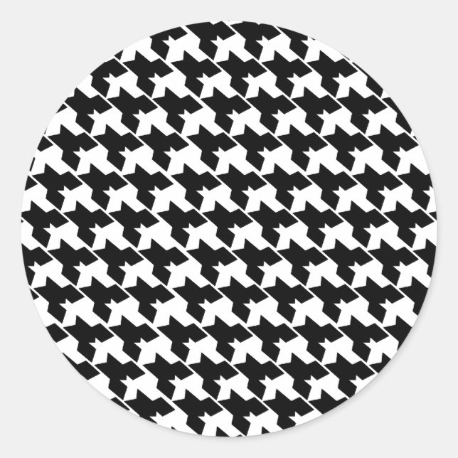 Adesivo Redondo Selo de Envelope Houndstooth (Frente)