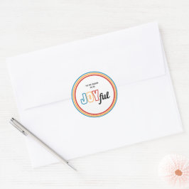 Adesivo Redondo Selo de Envelope Joyful