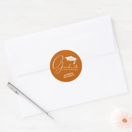 Adesivo Redondo Selo de Envelope Laranja Queimado para Festa de Fo