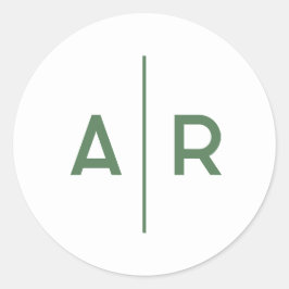 Adesivo Redondo Selo de Envelope Minimalista Elegante Verde, Casam
