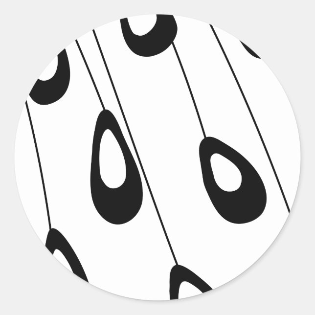 Adesivo Redondo Selo de Envelope Moderno da Pena de Peacock Estili (Frente)