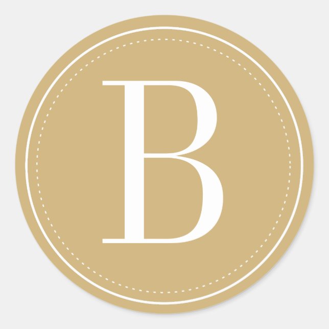Adesivo Redondo Selo de Envelope Monograma Dourado (Frente)