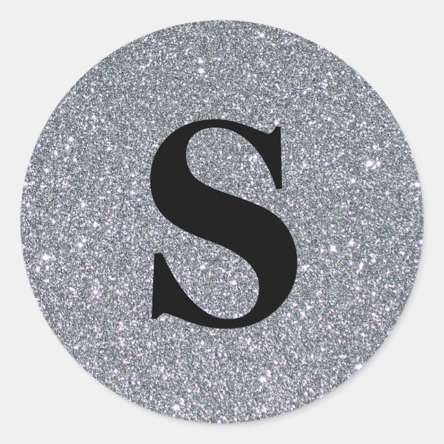 Adesivo Redondo Selo de Envelope Monograma Dourado com brilho Eleg (Frente)