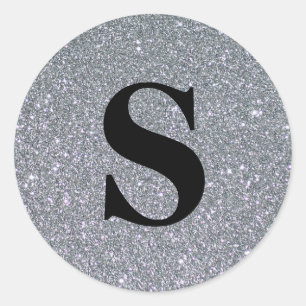 Adesivo Redondo Selo de Envelope Monograma Dourado com brilho Eleg