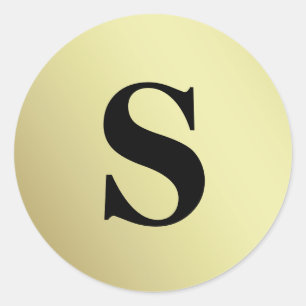 Adesivo Redondo Selo de Envelope Monograma Dourado com brilho Eleg