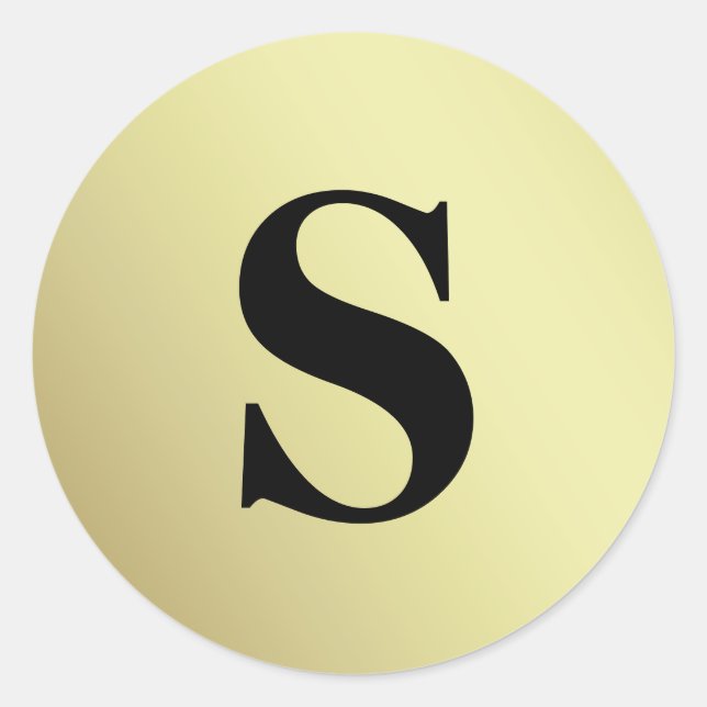 Adesivo Redondo Selo de Envelope Monograma Dourado com brilho Eleg (Frente)