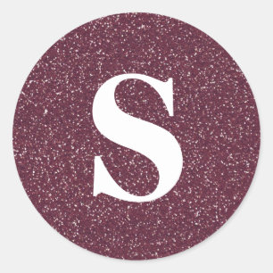 Adesivo Redondo Selo de Envelope Monograma Dourado com brilho Eleg