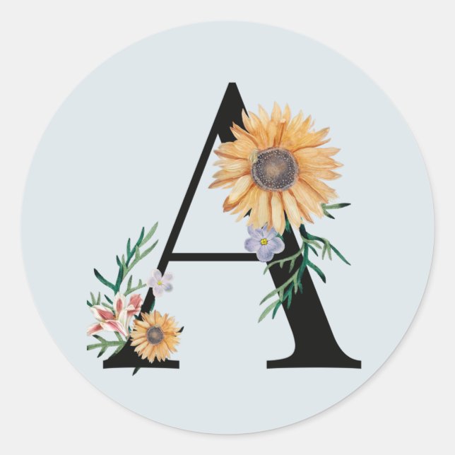 Adesivo Redondo Selo de Envelope Monograma Personalizado (Frente)